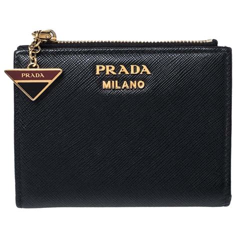 prada snap closure wallet|Prada Black Saffiano Snap Compact Wallet QNA21T3RKB032.